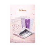 figanlar ambalaj 100'lü 7x9 cm Bantlı Metalize Hediye Poşeti Minik Boy Yapışkanlı Desenli Hediye Paketleme Torbası