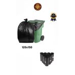 figanlar ambalaj 120-240 Lt Endüstriyel Konteyner Çöp Torbası Çöp Poşeti 120x150 Cm 5 Rulo 50 Adet Ağır Hizmet Çöp