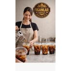 figanlar ambalaj 350cc Kalın Plastik Pet Limonata/Milkshake Bardağı 100 Adet Klips Kapaklı