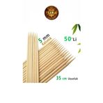 figanlar ambalaj 5 mm 40 Cm - 50 Adet Bambu uzun ve Kalın Ahşap Çöp Şiş Çubuğu