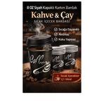 figanlar ambalaj 8 Oz Siyah Kapaklı Karton Bardak Kahve Çay Kağıt Bardak 220 ml 50 adet premium paket