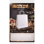 figanlar ambalaj Beyaz Kağıt Çanta Orta Boy 25x12x31 cm Saplı Karton Çanta Hediyelik Butik Mağaza poşet 10 adet