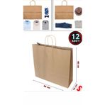 figanlar ambalaj HEDİYELİK BÜYÜK BOY 44x40x13 cm Kraft çanta hediye poşeti karton çanta 12 adet