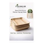 figanlar ambalaj Kare Palmiye Yaprağı Tabak 17,5x17,5 cm | Kullan At Doğal Tabak | Sunumluk Dayanıklı 5 adet