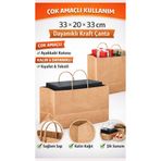 figanlar ambalaj Kraft Çanta 33x20x33 cm Büyük Boy Kalın Dayanıklı Saplı Taşıma Çantası hediye poşeti 5 adet