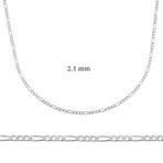 Figaro Gümüş Zincir 2.1 mm - 0.60 mikron