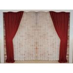 Figen Perde Bordo Renk Fon Kadife Perde Çift Kanat 1/3 Sık Pileli Dikim V-41 - 80 x 270 cm