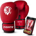 FIGHTR® Çocuk boks eldiveni, maksimum koruma için en iyi oturaklı, genç erkek ve kız çocukları | boks, MMA, Muay Thai, kickboks ve dövüş sporları için, 04 06 oz | taşıma çantası dahil (kırmızı, 04 oz)