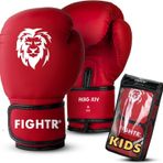 FIGHTR® Çocuk boks eldiveni, maksimum koruma için en iyi oturaklı, genç erkek ve kız çocukları | boks, MMA, Muay Thai, kickboks ve dövüş sporları için, 04 06 oz | taşıma çantası dahil (kırmızı, 06 oz)