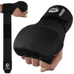 FIGHTR® Jel iç eldiven 2.0 – hızlı takma ve yüksek dayanıklılık | 90 cm boks bandajları, boks, MMA, Muay Thai ve dövüş sporları için | iç boks eldiveni (siyah, M)