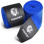 FIGHTR® Premium El Sargıları Maksimum Stabilite ve Güvenlik | 4 m Yarı Elastik Boks Eldiveni Boks, MMA, Mauy Thai için Başparmak Halkalı Boks Eldiveni - Kutu El Sarma Spor (Mavi)