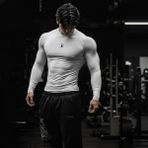 Fightron Erkek Compression Uzun Kollu Spor Tişört Slim Fit Fitness Gym Antrenman Üstü - Beyaz
