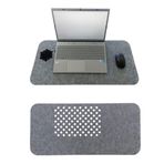 FIGIZA Keçe Masa Üstü Mouse Pad ve Bilgisayar Düzenleyici 70x32 cm – Antibakteriyel Masa Matı, Doğal Keçe Mat, Koruyucu Altlık, Ofis ve Ev için Minimalist Tasarım (açık gri)