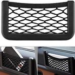 FİGİZA Torpidoya Yapışan Telefon Tutucu File – 15x8 cm Elastik Ceplik, Çift Taraflı Bantlı, Araç İçi Organizer Cep, Kalem, Kart, USB, Gözlük, Cüzdan için