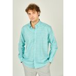 Figs Erkek Slim Fit Çizgili Uzun Kollu %100 Pamuk Gömlek 0015 Mint - XS