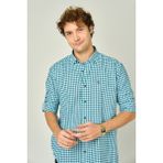 Figs Erkek Slim Fit Ekoseli Uzun Kollu %100 Pamuk Gömlek 0016 Mint - XS