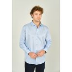 Figs Erkek Slim Fit Uzun Kollu Pamuklu Parlak Kumaş Gömlek 0013 Açık Mavi - XS