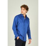 Figs Erkek Slim Fit Uzun Kollu Pamuklu Parlak Kumaş Gömlek 0013 Saks - XL