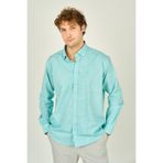 FIGS Slim Fit Çizgili Uzun Kollu Pamuk Gömlek, XS, 8054920250015, Mint, Erkek