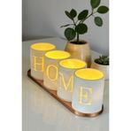 figurio HOME Yazılı Dekoratif Mumluk / Modern Minimal Ev Aksesuarı Hediyelik Obje Masa Üstü Dekoratif Süs