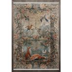 Figürlü Bej Pamuk Dikdörtgen Pamuk Makinada Yıkanabilir Kaymaz Taban Dijital Makine Baskı Salon Halı-I-F_Elegance-1012-140x300