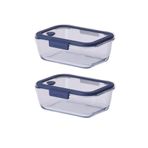 Fika Glace Mavi Vakumlu 2 Parça Saklama Kabı 1900 Ml