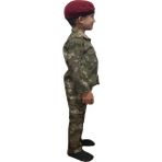 Fikret Çakır Terzi Yeni Tip Orjinal Askeri Kamuflaj Desenli Unisex Gömlekli Çocuk Takımı Kostüm Mavi Bere+Palaska - 7 - 8 Yaş - Bordo