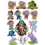 Fil Sticker Set-1 13 Parça Telefon, Tablet, Defter, Laptop Sticker