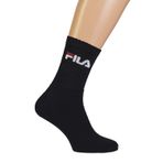 Fila F9505 35/38 Crew Tenis Havlu Taban Çorap 3 Çift, 200 Siyah