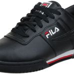 Fila Men's Original Fitness Lea Classic spor ayakkabı, Siyah, beyaz, kırmızı., 44 EU