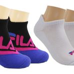 Fila Üniseks 2'li Paket Yarım Yastık No Show Çorap (Medium (Kadın ayakkabı numarası 6-10/ Genç ayakkabısı 5-7), Redux - Siyah), Redux - Siyah, Medium(Women's shoe size 6-10/ Youth shoe 5-7)