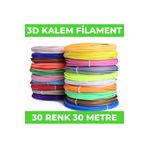 Filamentmarketim 30 Renk 1 Metre 3d Kalem Pla Filament-30 Metre-3d Pen Filamenti 30*1mt