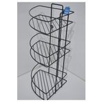 filamento Paslanmaz Üçlü 300x230x500 Banyo Köşe Çelik Siyah Rafı Şampuanlık Köşelik Fs6201002
