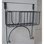 Filamento Siyah Kapı Arkası Ütü ve Ütü Masası Askısı Metal Ütü Düzenleyici Raf 40x32x15 cm