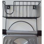 Filamentto Duvara Monte Siyah Metal Ütü ve Ütü Masası Askısı – Elektrostatik Boyalı Dayanıklı Tasarım, 32x32x15 cm
