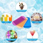 Fildişi 24X12X1CM 160 Izgaralar Silikon Buz Küpleri Dondurulmuş Mini Gıda Sınıfı Buz Kalıbı Meyve Üreticisi Bar Parti Puding Aracı Mutfak Aksesuarları (Yurt Dışından) - Ice Cream Tubs - Renkli