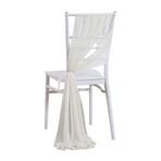 Fildişi sandalye kuşakları 20 x 250 cm tül şerit düğün, parti, törenler için dekoratif papyon 6'lı paket, zarif etkinlik dekoru