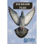 fileka Kuş Balkon Filesi 2x7 m Kare Kesim – UV Dayanıklı, 1 mm Kalınlık, 2 cm Göz Aralıklı Koruma Filesi