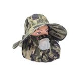 Fileli Maske Ve Ense Koruyucu Geniş Kenarlı Balıkçı Şapkası Model 1