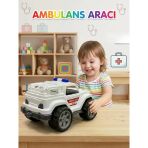 Fileli Off-Road 38Cm Dev Tekerlekli 4X4 Ambulans Tasarımlı Detaylı Arazi Aracı Oyuncak Araba