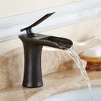 Filia Yapı Banyo Lavabo Bataryası Siyah Renk Şelale