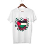 Filistin Bayraklı Unisex Tişört – Filistin Bayrağı Baskılı T-Shirt Çocuk Yetişkin - 0 Beyaz - 12 Yaş