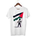 Filistin Dayanışma Tişörtü Bayrak Baskılı T-Shirt Çocuk Yetişkin Unisex Beyaz Tişört - 0 Beyaz - 10 Yaş