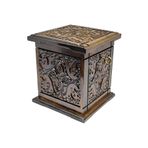 Fillikutum Dekoratif Özel Yapım Kilitli Ceviz Sandık Kumbara Ahşap Tip Box Kumbara 18 Cm