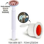 Filo Rose Çöpmak Körüklü Büyük Kafalı Tırnaklı Mutfak Evye Lavabo Gider Sifonu (Üstü Paslanmaz Altı Plastik) + Çekvalfli Conta Kötü Koku Böcek Kirli Su Önleyici Lavabo Gider Aparatı
