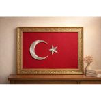 Filografi Türk Bayrağı Çerçeveli Dekoratif Duvar Tablosu (35×50 Cm)