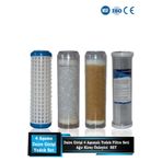 Filter Store Daire Bina Sayaç Girişi 10" Inch 4 Aşama ( Yıkanabilir , Silifoz , Reçine , Blok ) Yedek Filtre Seti