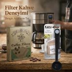Filtre Kahve Kağıdı 1/4 4 Numara 80'li Paket ve Klipsli Kahve Ölçü Kaşığı (SS) Silver Çelik - Siyah