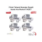 Filtreli Taharet Musluğu Rozetli Aynalı Ara Musluk 4 Adet Gri