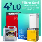 Filtron Alfa Giulietta 1.4 Tb Filtre Filtre Bakım Seti Liqui Moly Motor Yağlı (2010-2018) 4 Lü